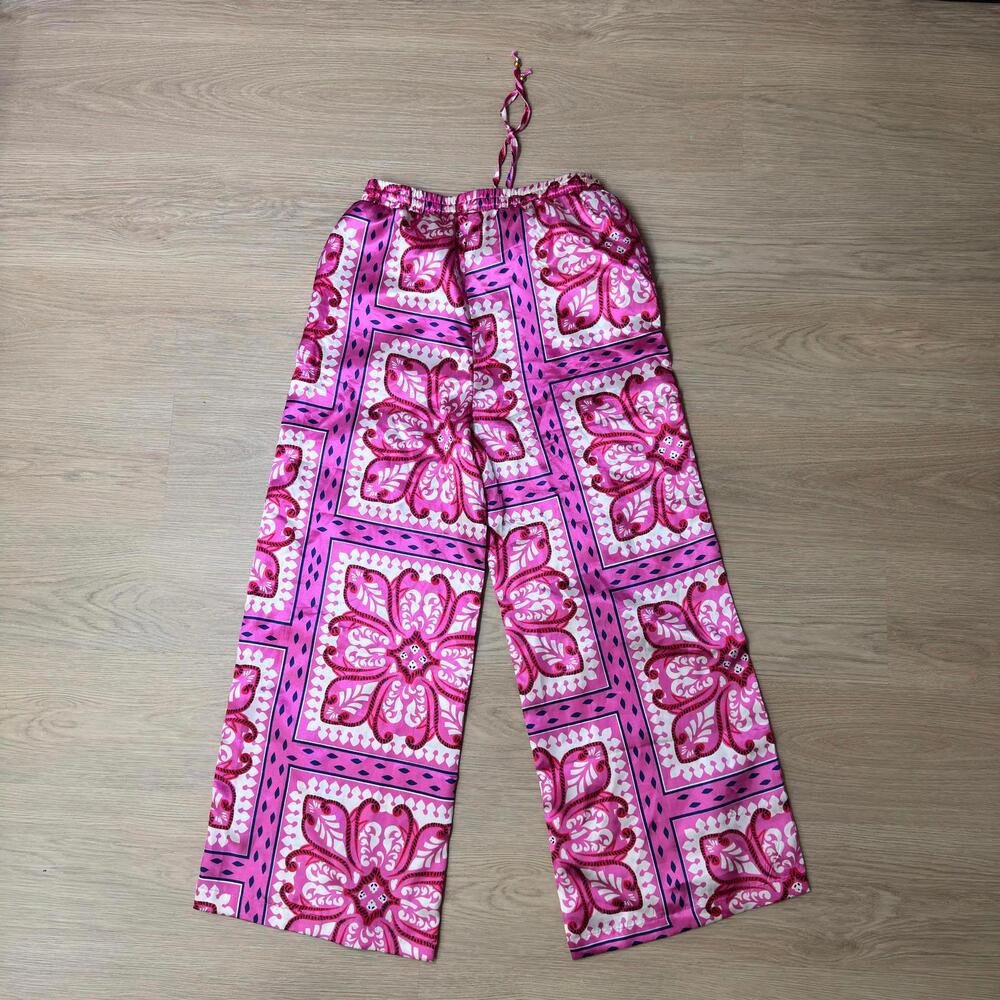 Alex & Parker Women's‎ Casual Wide-Leg Pants Pink Floral Pattern Size M - Picture 5 of 9